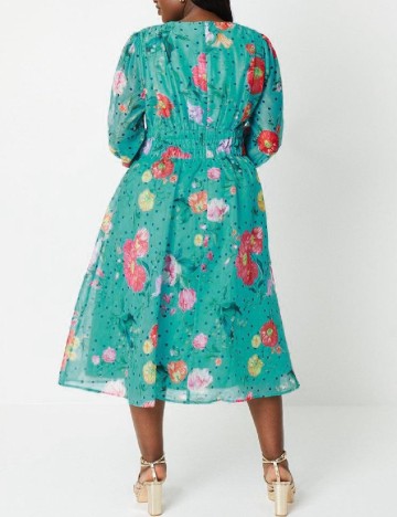 Rochie medie Coast Plus Size, verde
