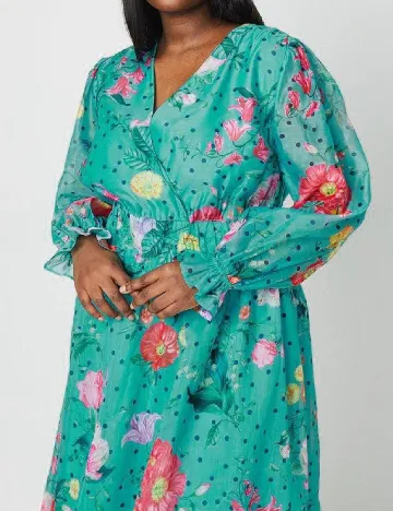 Rochie medie Coast Plus Size, verde