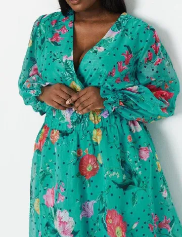 Rochie medie Coast Plus Size, verde