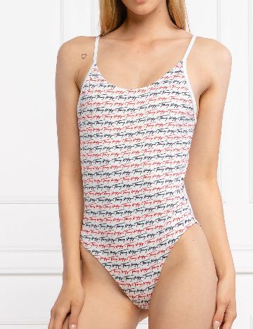 Costum de baie Tommy Hilfiger, alb