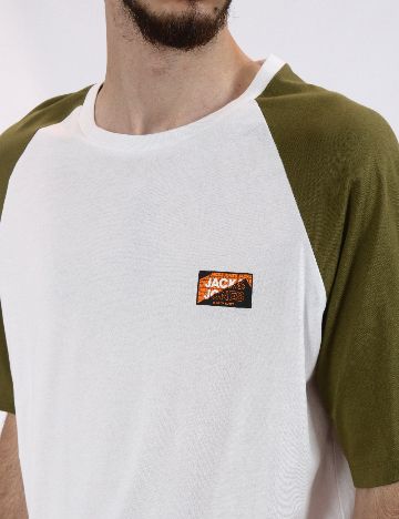 Tricou Jack&Jones, alb/verde