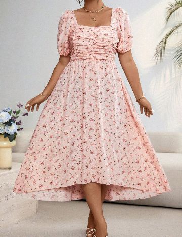 Rochie medie SHEIN CURVE, floral print