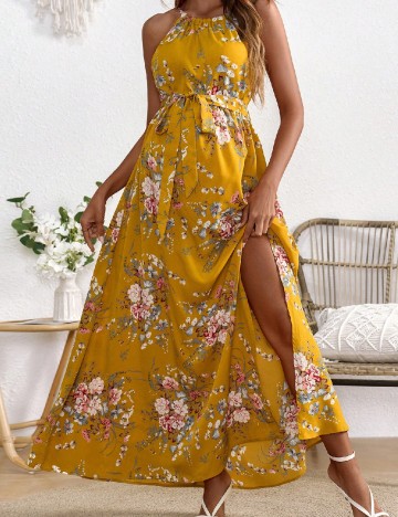 Rochie lunga SHEIN Maternity, galben