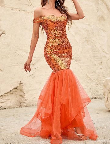 Rochie lunga Faeriesty, portocaliu