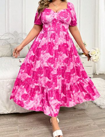 Rochie lunga SHEIN CURVE, roz