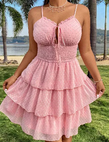 Rochie scurta SHEIN CURVE, roz