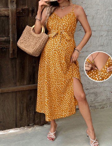 Rochie medie SHEIN Maternity, portocaliu