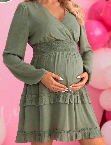 Rochie scurta SHEIN Maternity, verde