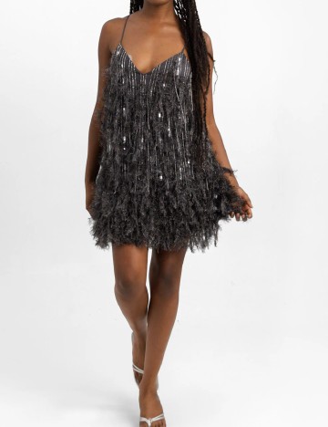 Rochie scurta ASOS, gri inchis