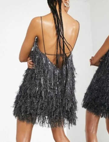 Rochie scurta ASOS, gri inchis