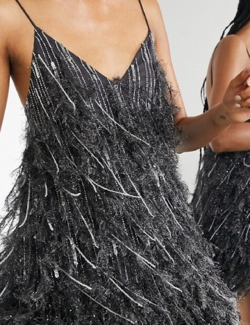 Rochie scurta ASOS, gri inchis