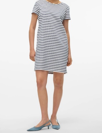 Rochie scurta Vero Moda, alb/albastru