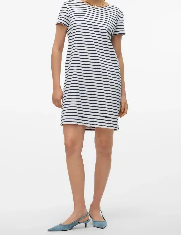 Rochie scurta Vero Moda, alb/albastru