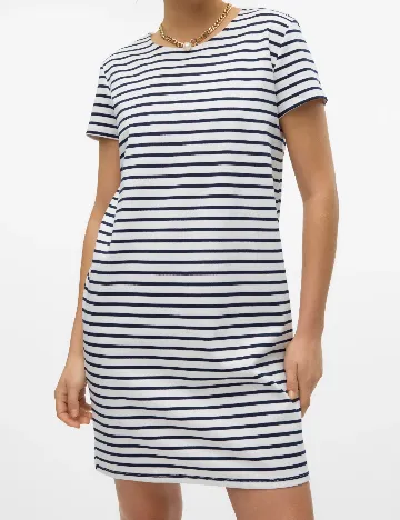 Rochie scurta Vero Moda, alb/albastru