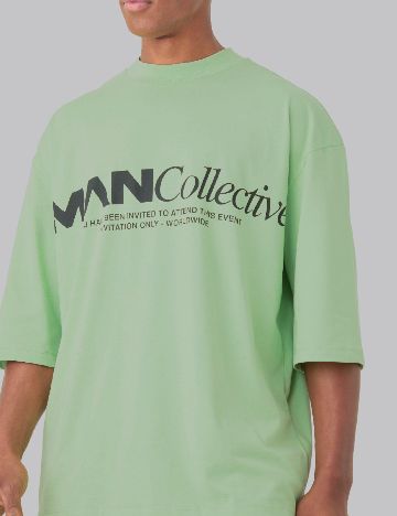 Tricou Oversize Boohoo MAN, verde