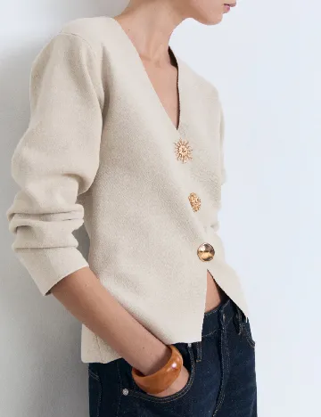 Cardigan Mango, bej