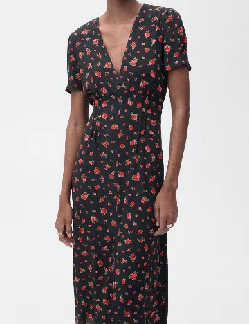Rochie medie Mango, floral print Floral print