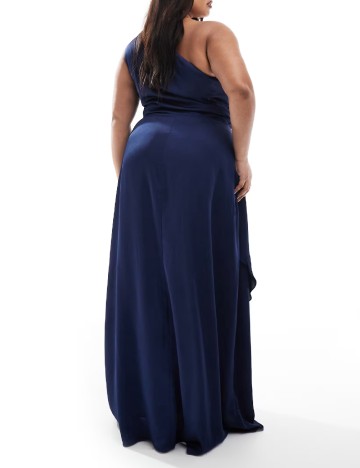Rochie lunga TFNC London Plus Size, albastru