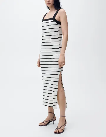 Rochie lunga Mango, ecru Alb