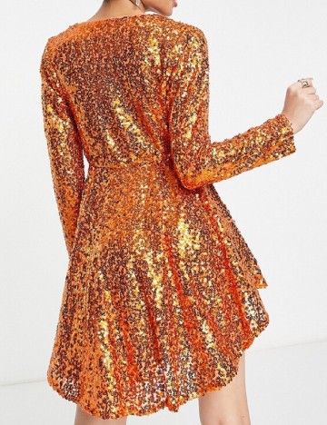 Rochie scurta Collective The Label, portocaliu