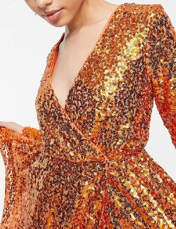 Rochie scurta Collective The Label, portocaliu