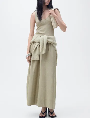Rochie lunga Mango, verde