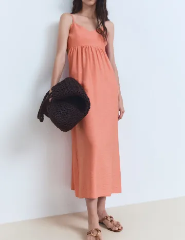 Rochie medie Mango, piersica Portocaliu