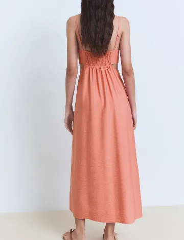Rochie medie Mango, piersica Portocaliu
