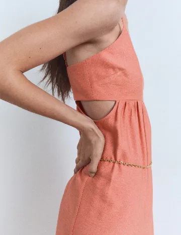 Rochie medie Mango, piersica Portocaliu