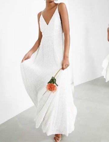 Rochie lunga ASOS, alb