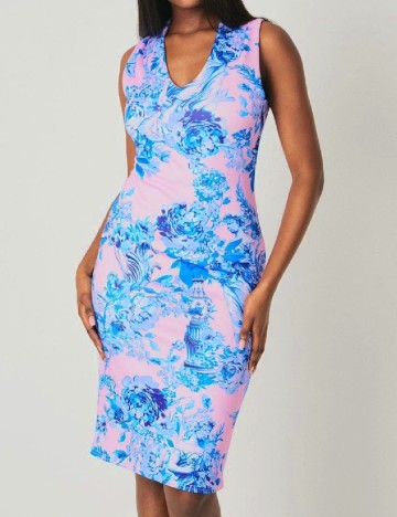 Rochie scurta Coast, roz/albastru