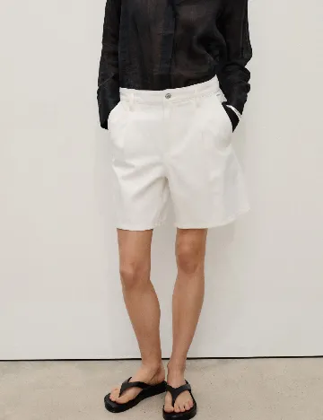 Pantaloni scurti Mango, alb
