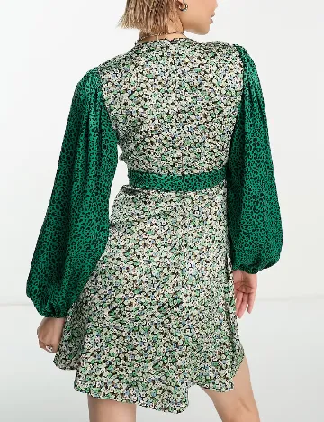 Rochie scurta Violet Romance, verde