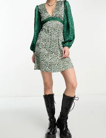Rochie scurta Violet Romance, verde