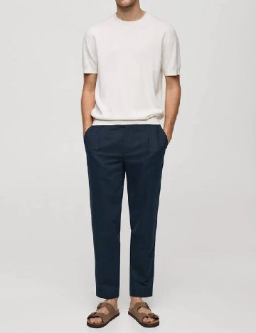 Pantaloni Mango, albastru