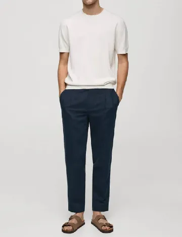 Pantaloni Mango, albastru
