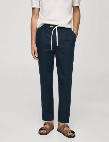 Pantaloni Mango, albastru
