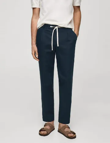 Pantaloni Mango, albastru