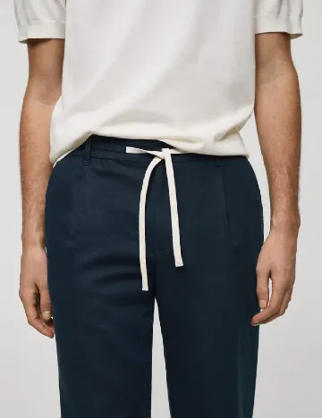 Pantaloni Mango, albastru