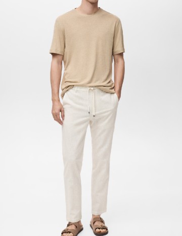 Pantaloni Mango, ecru