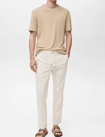 Pantaloni Mango, ecru