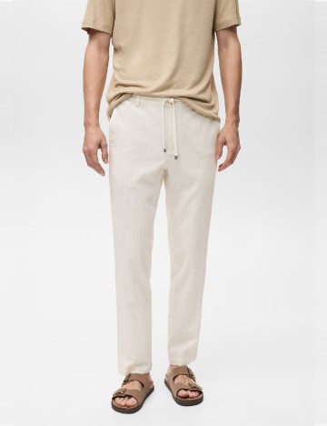 Pantaloni Mango, ecru