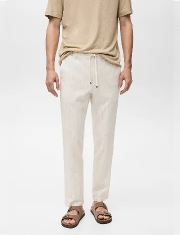 Pantaloni Mango, ecru