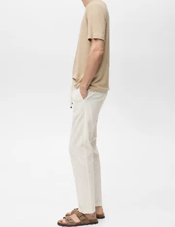Pantaloni Mango, ecru