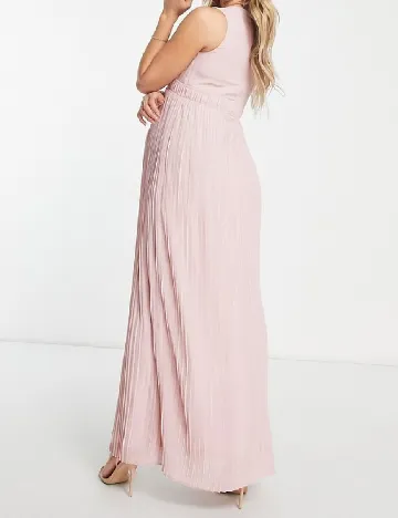 Rochie lunga TFNC London Maternity, roz pudra