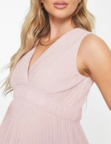 Rochie lunga TFNC London Maternity, roz pudra