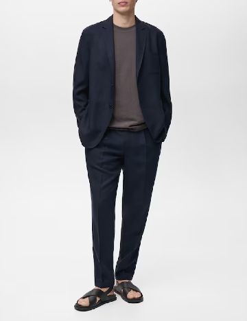 Pantaloni Mango, albastru