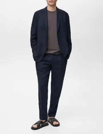 Pantaloni Mango, albastru