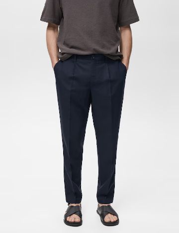 Pantaloni Mango, albastru