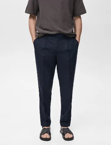 Pantaloni Mango, albastru